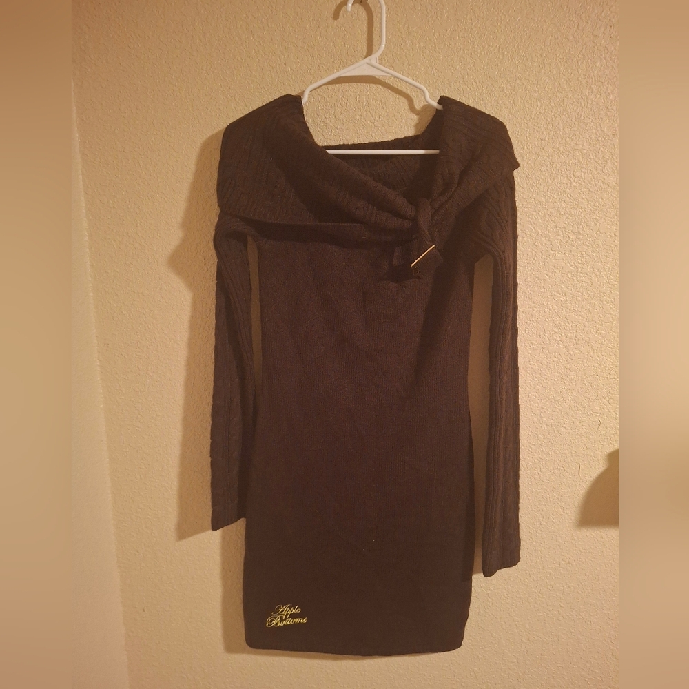 Apple Bottoms Elegant Brown Long Sleeve Dress Large Y2K 2000